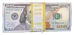 Non Circulé 100 Notes 2017 Cent Dollars Bills 100 $ Séquentiel #s 10 000 $