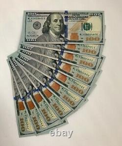 Nouveau Billet De 100 $ Non Circulé De Cent Dollars En Ordre Séquentiel Us Real Money