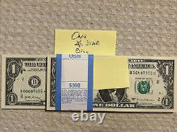 One Stack Of 2017 One Dollar $1 Notes Cu Bep Pack From Brick With Star Bill