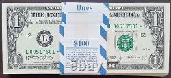Pack complet de 100 billets de un dollar consécutifs STAR NOTES 2003 NON CIRCULÉS #66610