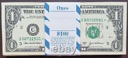 Paquet complet de 100 billets d'un dollar consécutifs STAR NOTES 2003 A UNCIRCULATED #66606