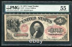 Père. 27 1878 $ 1 Dollar Appel D'offres Légal États-unis Note Pmg About Unc-55