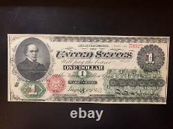Rare Fr-16c Série 1862 $ 1 Dollar Us Legal Tender Note Chase Greenback