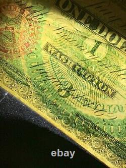 Rare Fr-16c Série 1862 $ 1 Dollar Us Legal Tender Note Chase Greenback