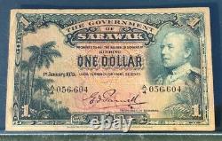 Sarawak Banknote Pcgs F 15 1935 Un Dollar. Certifié Rare! Pas De Trou D'épingle