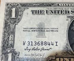 Série 1935 F Certificat d'argent à sceau bleu d'un dollar sur un billet fédéral des États-Unis
