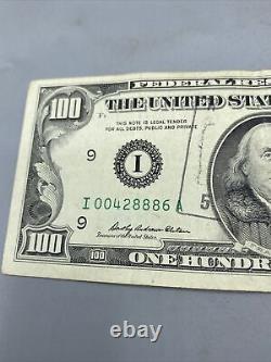 Série 1969 Billet de 100 dollars américains Note de cent dollars Numéro de série 00428886