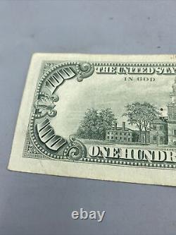 Série 1969 Billet de 100 dollars américains Note de cent dollars Numéro de série 00428886
