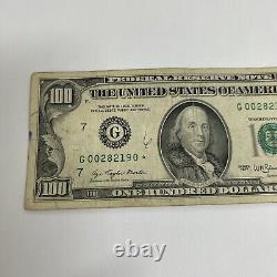 Série 1977 Bill D'une Centaine De Dollars Us 100 $ Chicago G 00282190 Star Note