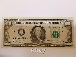Série 1977 Bill D'une Centaine De Dollars Us $100 New York B17065796a