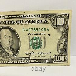 Série 1985 Billet de cent dollars américains $100 Chicago G 42785105 A