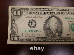 Série 1988 Bill Note De Cent Dollars Us 100 $ New York B 42490735 A