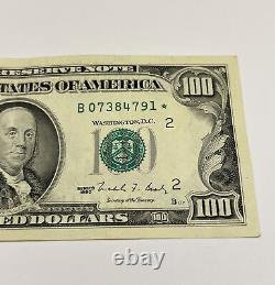 Série 1990 Bill D'une Centaine De Dollars Us 100 $ New York B 07384791 Star Note