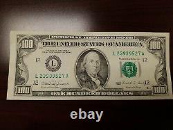 Série 1990 Bill D'une Centaine De Dollars Us 100 $ San Francisco L 23939527 A