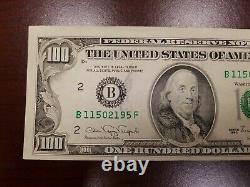 Série 1990 Bill De Cent Dollars Us $100 New York B11502195 F Erreur De Marge