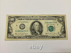 Série 1990 Billet de cent dollars américains 100 $ Cleveland D 32582730 A