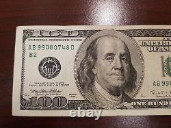 Série 1996 Bill D'une Centaine De Dollars Us 100 $ New York Ab 99080748 D