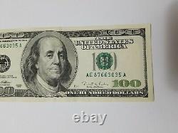 Série 1996 Bill D'une Centaine De Dollars Us 100 $ Richmond Ae 87663035 A