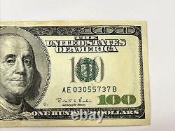 Série 1996 Billet de cent dollars américains 100 $ Richmond AE 03055737 B