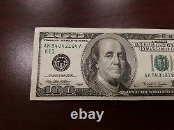 Série 1996 Billet de cent dollars américains Note de 100 $ Dallas AK 54042194 A