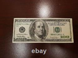 Série 1999 Bill Note De 100 Dollars Us 100 $ New York Bb 82716024 A