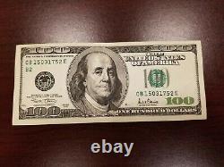 Série 2001 Bill Note De Cent Dollars Des États-unis 100 $ New York Cb 15031752 E