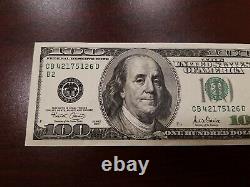Série 2001 Billet de cent dollars américains Note de 100 dollars New York CB 42175126D