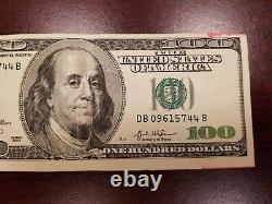 Série 2003 Bill Note De Cent Dollars Us 100 $ New York Db 09615744 B