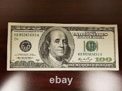 Série 2006 Bill Note De 100 Dollars Us 100 $ Cleveland Kd 95262603 A