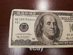 Série 2006 Billet de cent dollars américains Note 100 $ Dallas HK 05015424 D