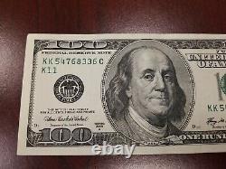 Série 2006 Un billet de cent dollars américains Note de 100 $ Dallas KK 54768336 C