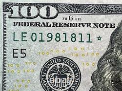 Série 2009a Star Note 100 $ Le01981811 Bill D'un Cent Dollars Note D'anniversaire