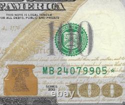 Série 2013 Billet de 100 dollars américains avec étoile NYC FRB MB 24079905.