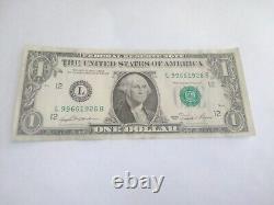 Série RARE 1981 1 Billet d'un dollar Erreur Note Arrière Blanc Monnaie Erreur d'impression