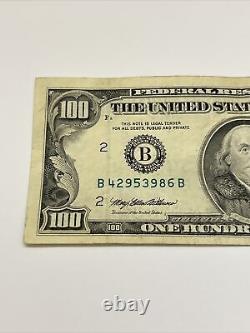 Série de billets de 100 dollars américains de 1993 $100 New York B 42953986 B