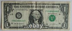 Solid Serial #44444444 + 4 D Matching District! 9x4 2003-a One Dollar Bill