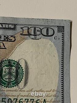 Transfert D'encre Humide $100 Bill Error Note Series 2013 Cent Dollars De Devise