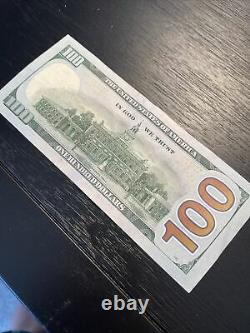 Très Rare 2009a $100 Un Cent Dollars Note Projet De Loi De Réserve Fédérale