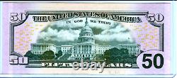 Un Billet De 50 $ 2013 Dollar Note D Unc Sort Du Bep Stack Brick