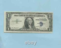 Un Dollar Bill 1935 E Grande Erreur Maj Demi Coupe Imprimer Pas De Nombres D'encre Bleue Rare