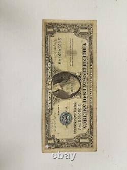 Un Dollar Bill Silver Certificate Blue Seal Series 1957b Baisse De Prix