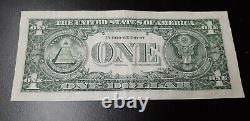 Un Dollar Bill Star Note 2013 B07298458 F. W. Duplicate Numéro De Série Erreur