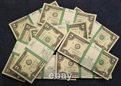 Un Stack (100 Billets) De 2017a Deux Dollars 2 $ Notes Crisp Unc Bep Pack Frb H