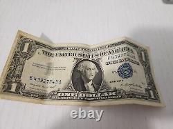 Une Rare Tache de Sceau de Note Bleue 1957 Billet de 1 Dollar Certificat d'Argent Série A