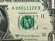 Véritable Numéro De Série Fantaisie Ternaire Du Billet D'un Dollar K00011122b Super échelle