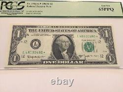 Vintage Pcgs 65 Ppq $1 Barr 1963-b Réserve Fédérale Note San Fran One Dollar Bill